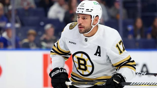 Bruins forward Milan Lucic skates in a game against the Maple Leafs.